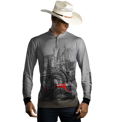 Camisa Agro Brk Trator 4707 Vermelho Clara com Proteção Solar UV50+ - Brk Agro