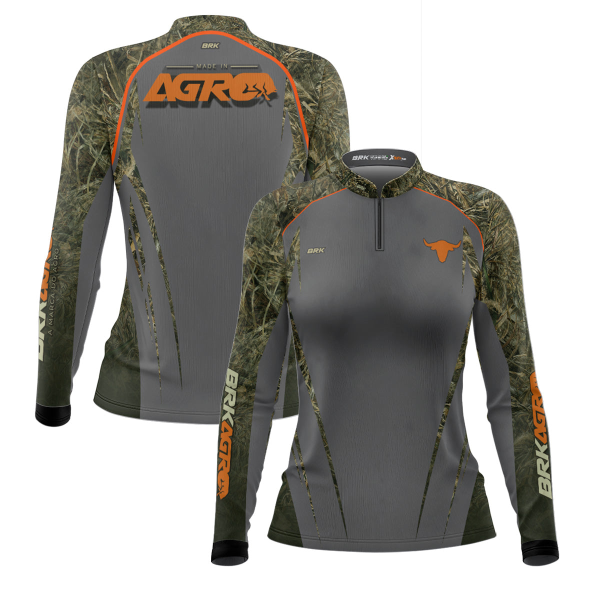 Camisa Agro Feminina Brk Camuflado Real Tree com Proteção Solar UV50+ - Brk Agro