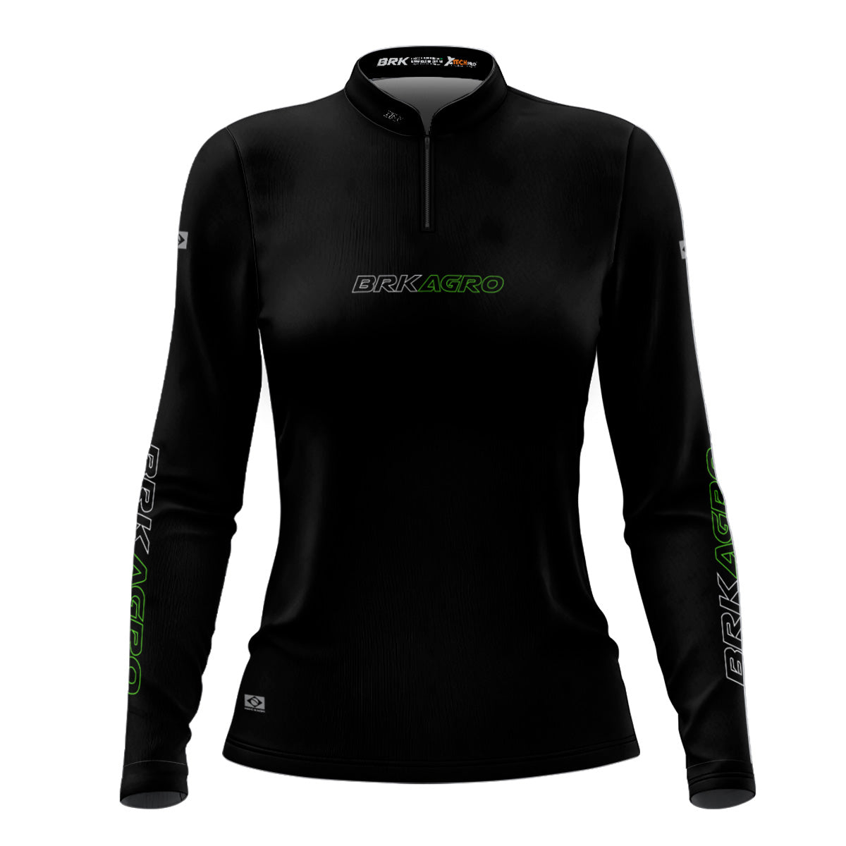 Camisa Feminina Agro  Brk Básica Preta com Proteção Solar UV50+ - Brk Agro