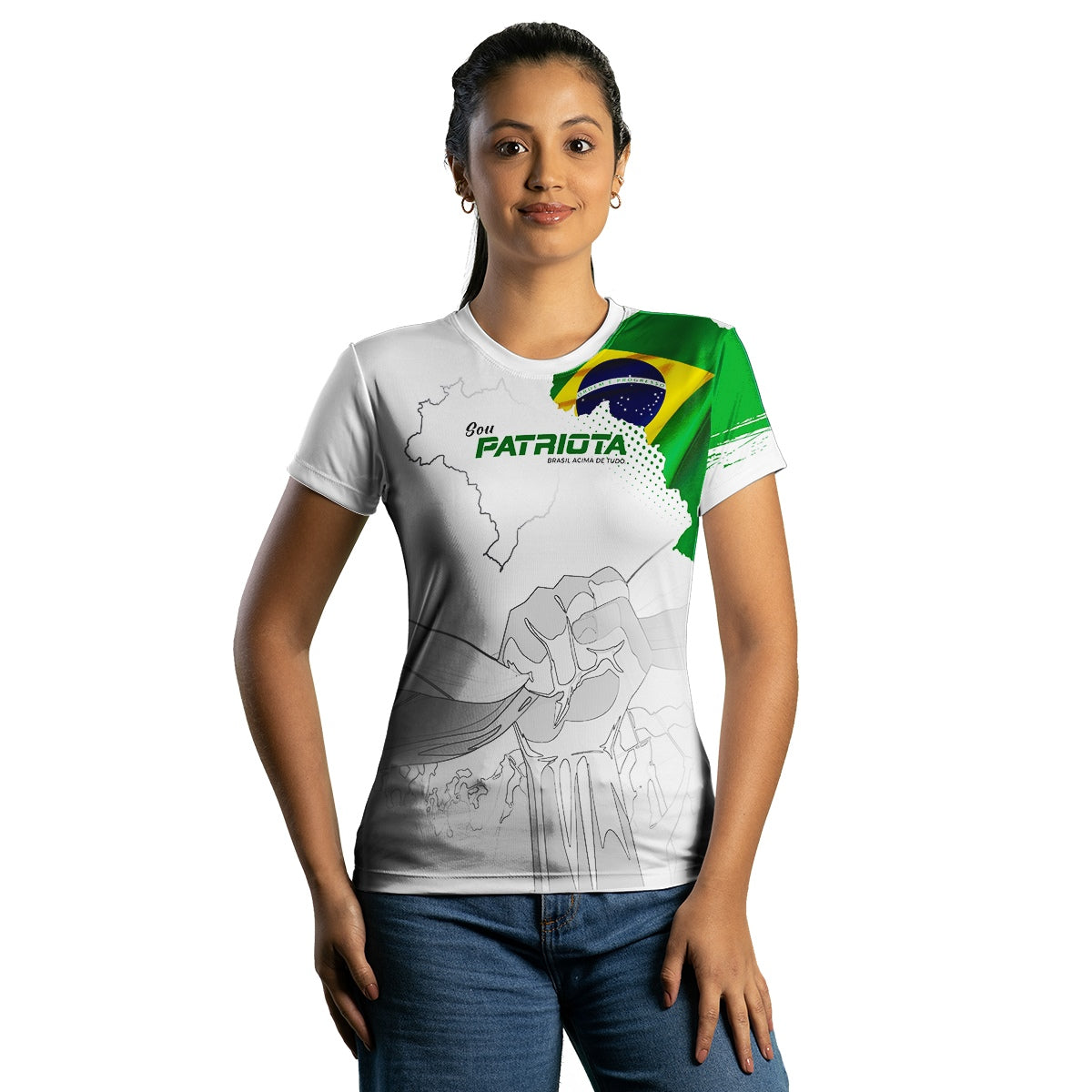 Camiseta Agro Brk Patriota Branca com Proteção Solar UV50+ - Brk Agro
