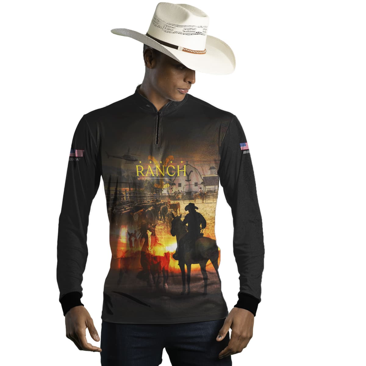 Camisa Agro Brk Ranch Yellowstone com Proteção Solar UV50+ - BRK AGRO
