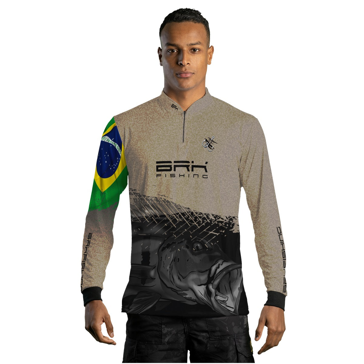 Camisa de Pesca Brk Garateia Tucunaré Brasil com UV50+ - Brk Agro