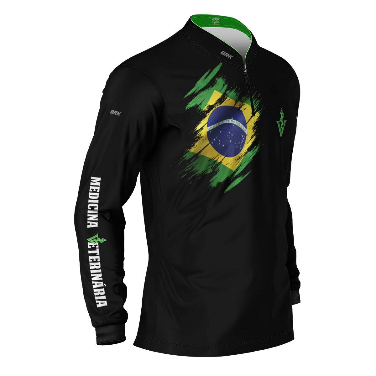 kit 1 Boné Trucker Mapa do brasil + 1 Camisa Agro Brk Medicina Veterinária com Proteção UV50+ - Brk Agro