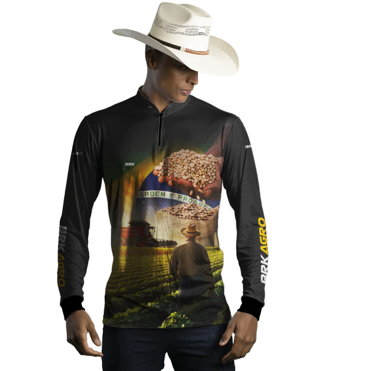 Camisa Agro Brk Plantação de Feijão com Proteção Solar UV50+ - Brk Agro