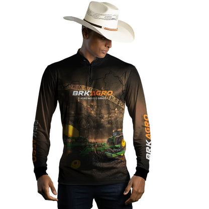 Camisa Agro Brk Plantadeira Marrom com Proteção Solar UV50+ - Brk Agro