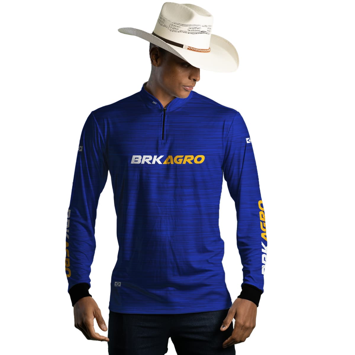 Camisa Agro Brk Mescla Azul Royal com Proteção Solar UV50+ - Brk Agro