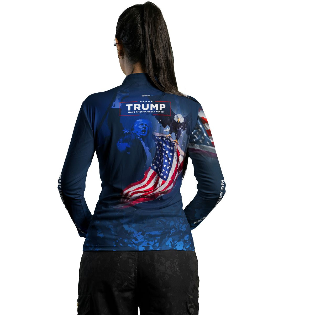 Camisa Agro Brk Bandeira EUA Trump com Proteção Solar UV50+ - Brk Agro