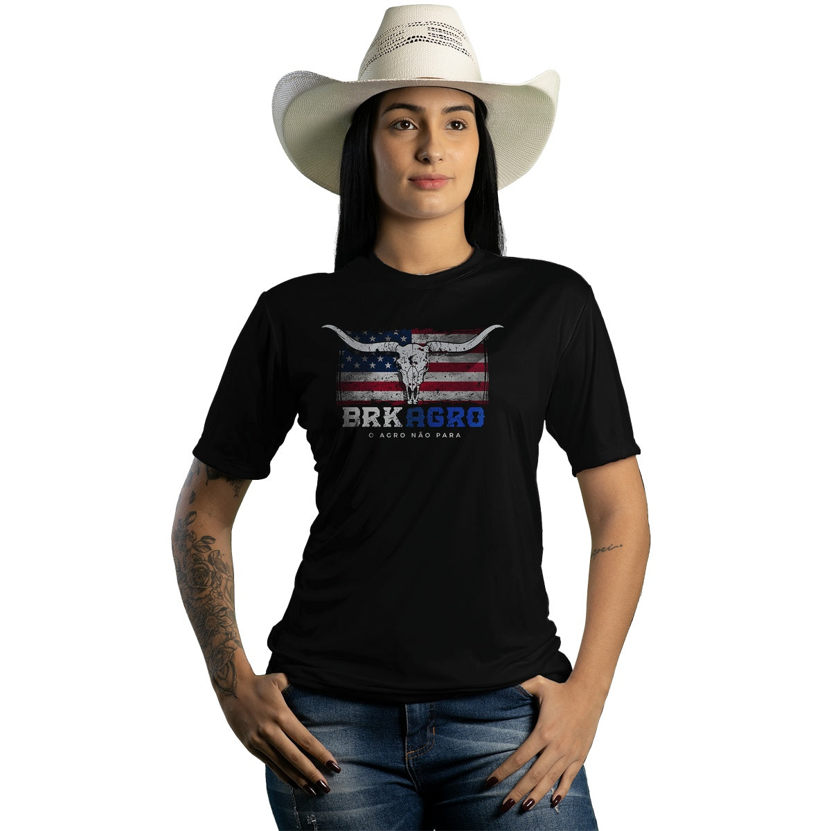 Camiseta Agro Brk O Agro não Para Texas com Proteção Solar UV50+ - Brk Agro