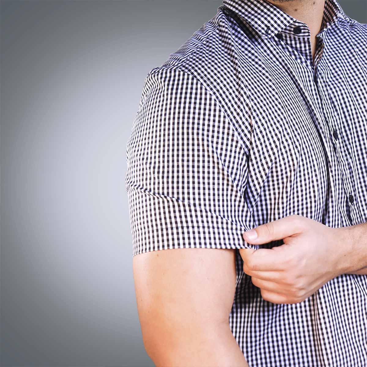 Camisa Social Xadrez Brk Manga Curta Slim Fit - Azul - Brk Agro