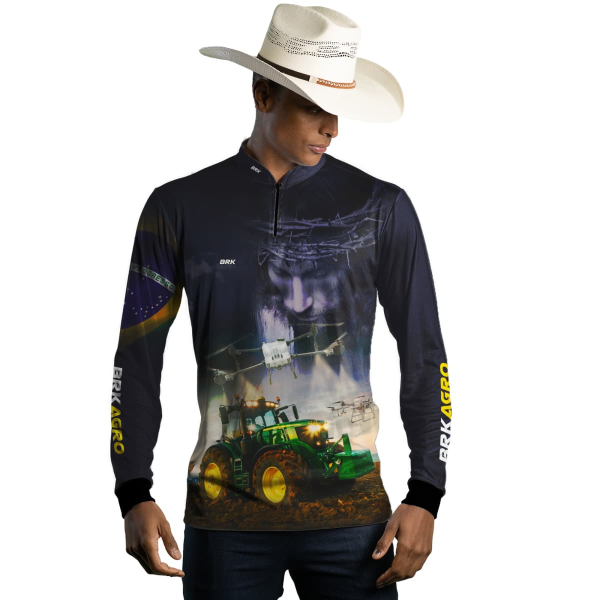 Camisa Agro Brk Jesus Drone Pulverizador com Proteção Solar UV50+ - Brk Agro