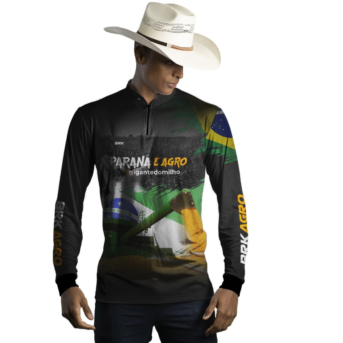 Camisa Agro Brk Paraná é Agro Milho com Proteção Solar UV50+ - Brk Agro