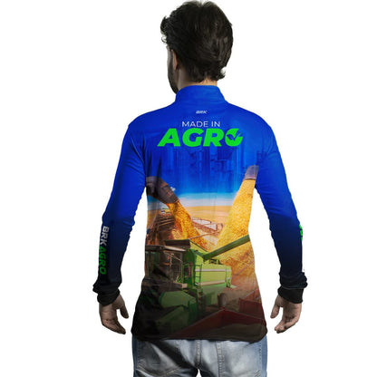 Camisa Agro Brk Azul Made in Agro Cultivo de Soja com UV50+ - Brk Agro