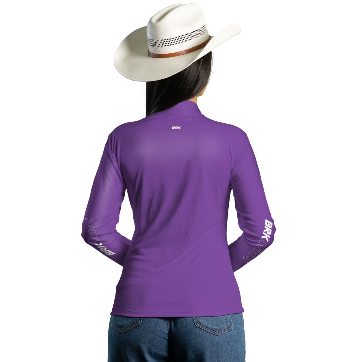 Camisa Feminina Agro Brk Roxa Clean com Proteção Solar UV50+ Envio Imediato - Brk Agro