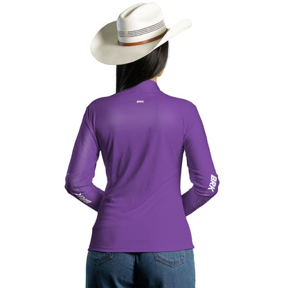 Camisa Feminina Agro Brk Roxa Clean com Proteção Solar UV50+ Envio Imediato - Brk Agro