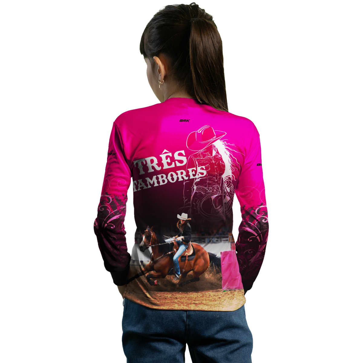 Camisa Agro Brk Feminina Campeã dos Três Tambores Rosa UV50+ - BRK AGRO