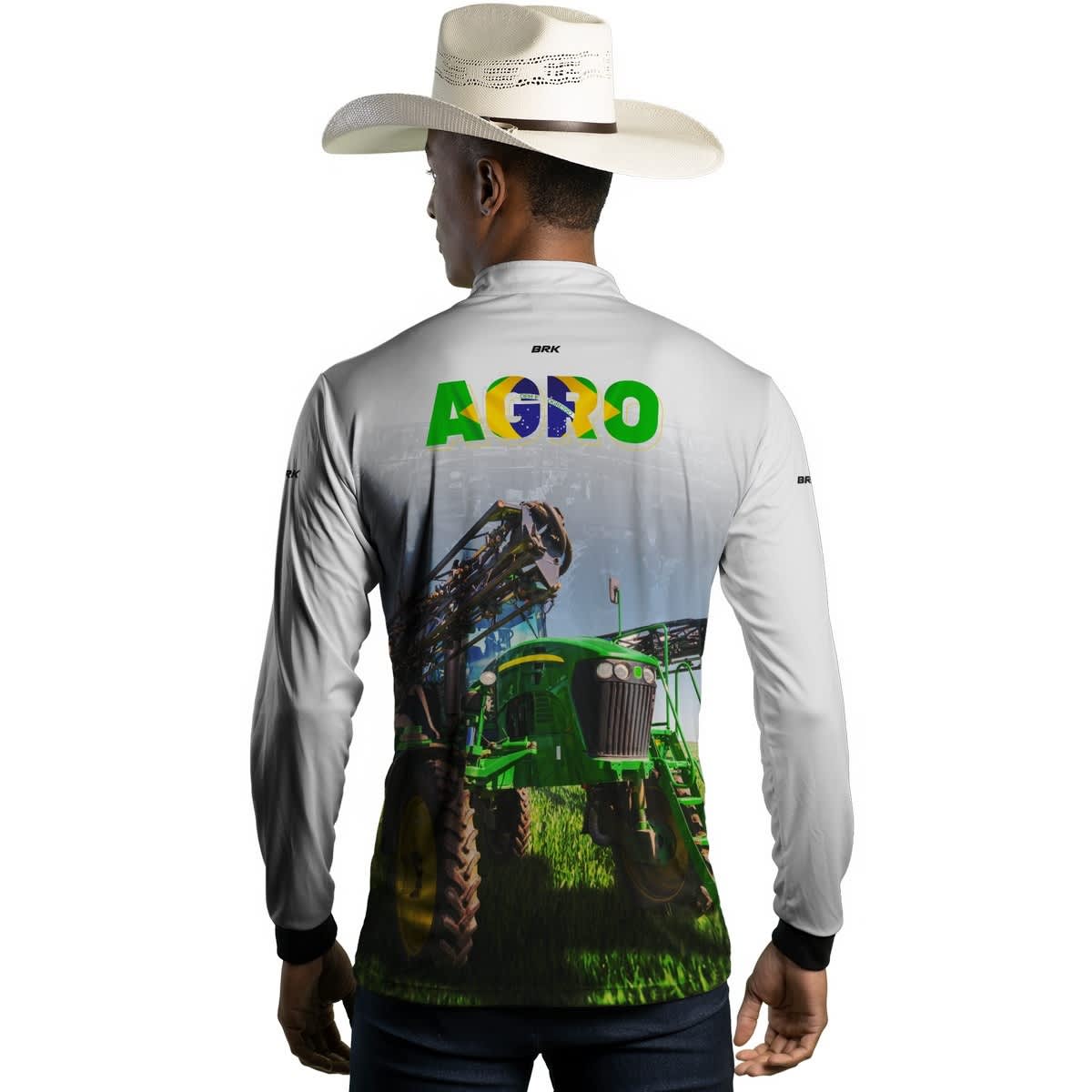 Camisa Agro Brk Pulverizador Branca com Proteção Solar UV50+ - Brk Agro