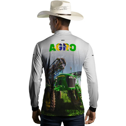 Camisa Agro Brk Pulverizador Branca com Proteção Solar UV50+ - Brk Agro