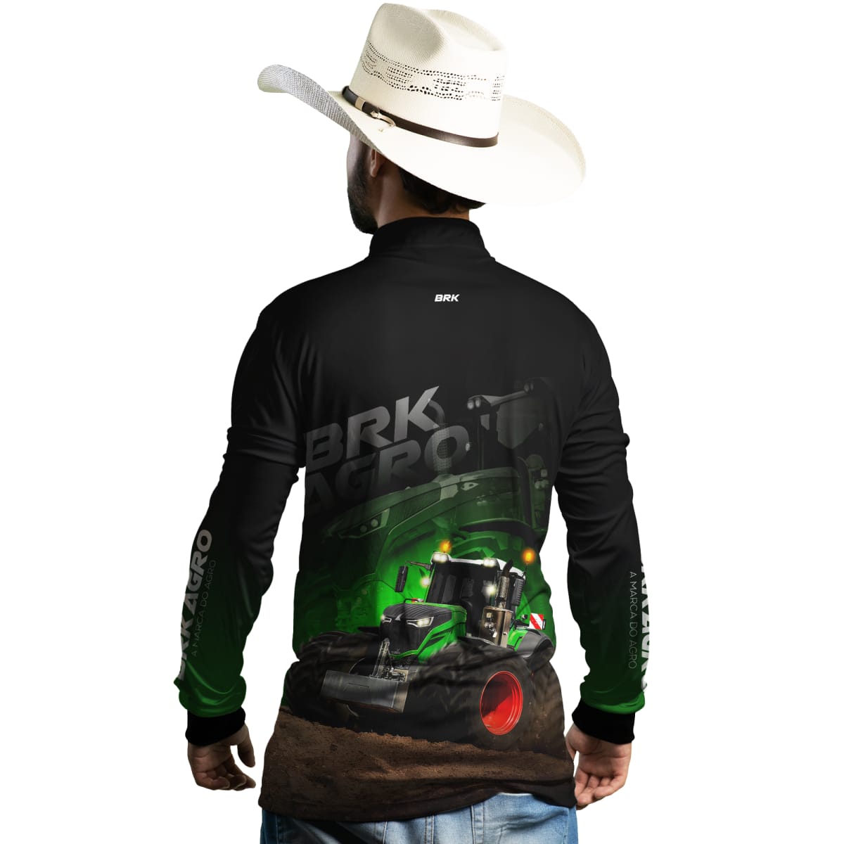 Camisa Agro Brk Trator Vario 1000 Preta com Proteção Solar UV50+ - Brk Agro