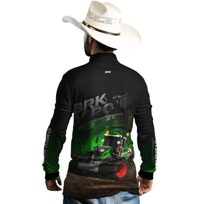 Camisa Agro Brk Trator Vario 1000 Preta com Proteção Solar UV50+ - Brk Agro