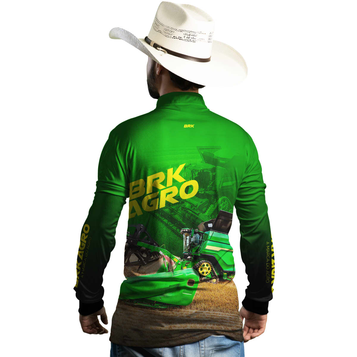 Camisa Agro Brk Colheitadeira X9 Verde com Proteção Solar UV50+ - Brk Agro