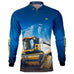 Camisa Agro Brk Azul Colheitadeira com Proteção Solar UV50+ - Brk Agro