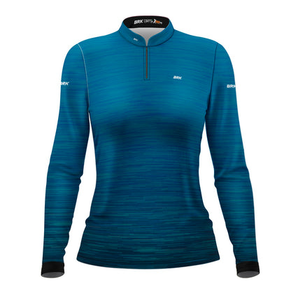 Camisa Feminina Agro Básica Brk Mescla Azul com Proteção Solar UV50+ - Brk Agro
