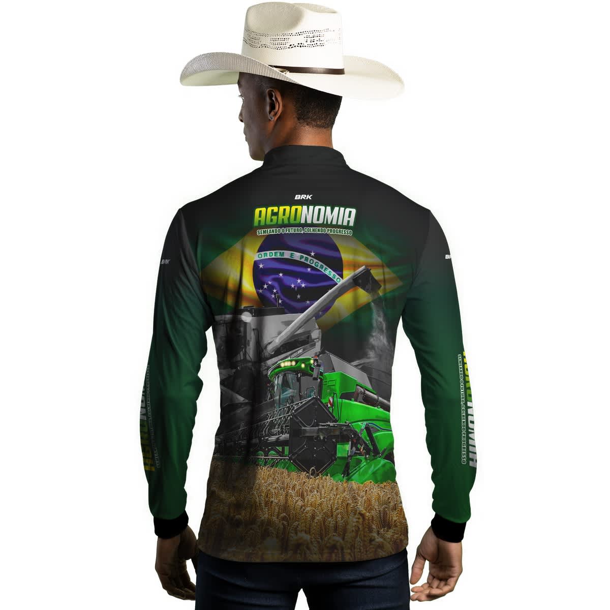 Camisa Agro Brk Trator Verde Agronomia com Proteção Solar UV50+ - BRK AGRO