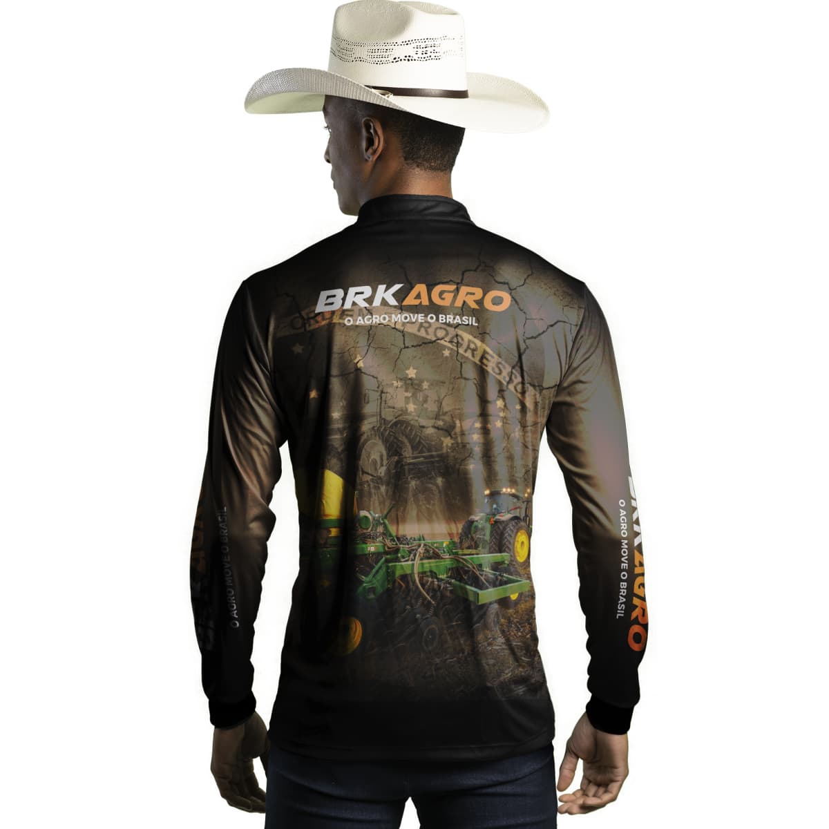 Camisa Agro Brk Plantadeira Marrom com Proteção Solar UV50+ - Brk Agro