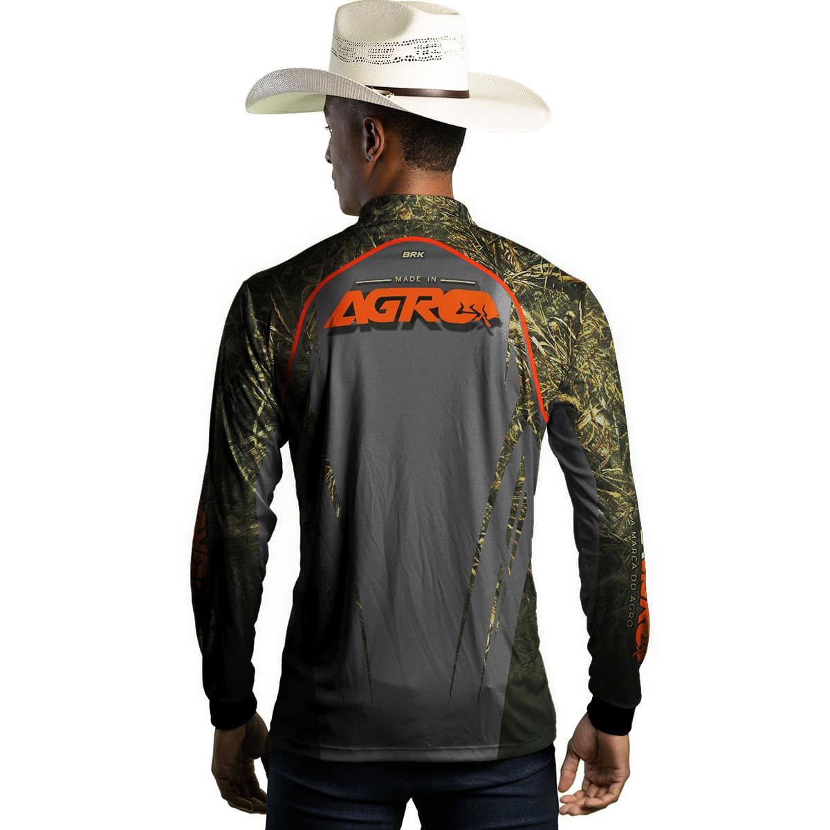 Camisa Agro Brk Camu Real Tree e Cinza Touro com Proteção Solar UV50+