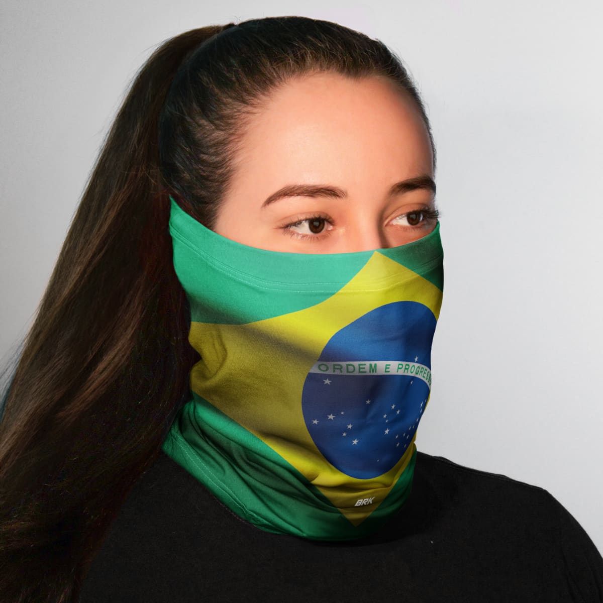 Bandana Tubeneck Agro Brk Multifuncional Bandeira do Brasil 3 com Proteção Solar UV50+ - Brk Agro