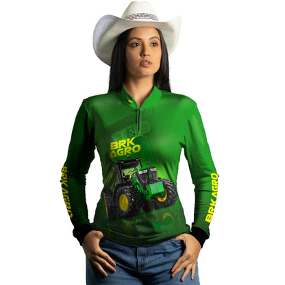 Camisa Agro Brk Trator Verde 7M com Proteção Solar UV50+ - Brk Agro