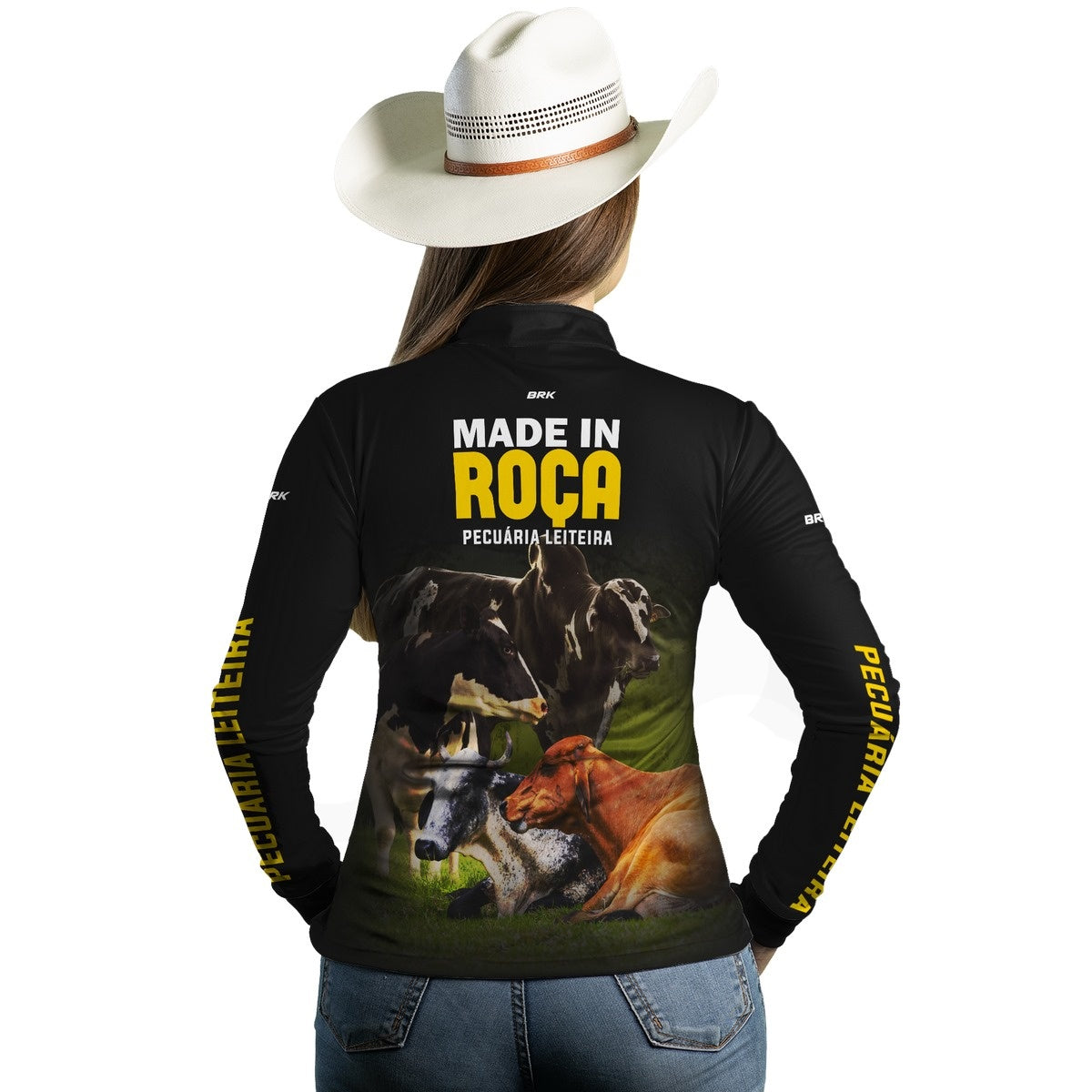 Camisa Feminina BRK Agro Gado Cruzado Pecuária Leiteira com Proteção Solar Uv50+ - Brk Agro