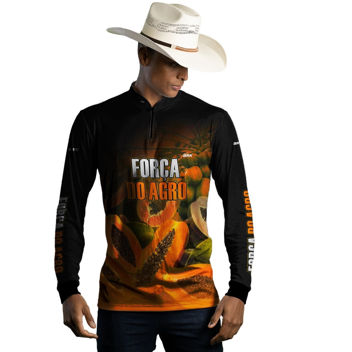 Camisa Agro Brk A Força do Agro Produtor de Mamão com UV50+ - BRK AGRO