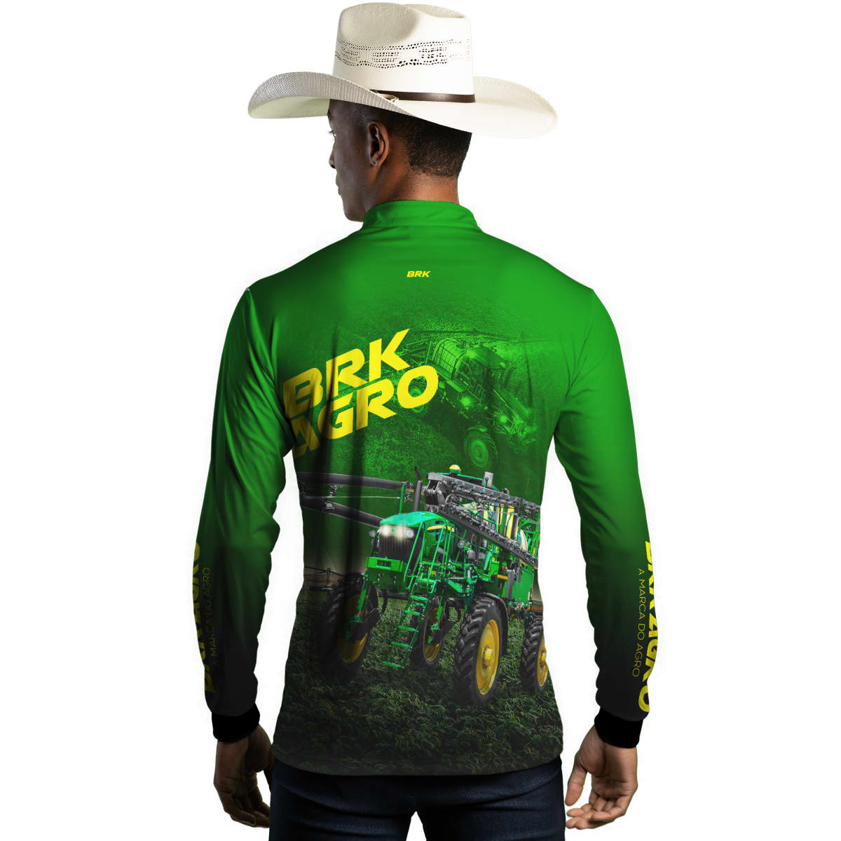 Camisa Agro Brk Trator Pulverizador M4000 Verde com Proteção Solar UV50+ - Brk Agro