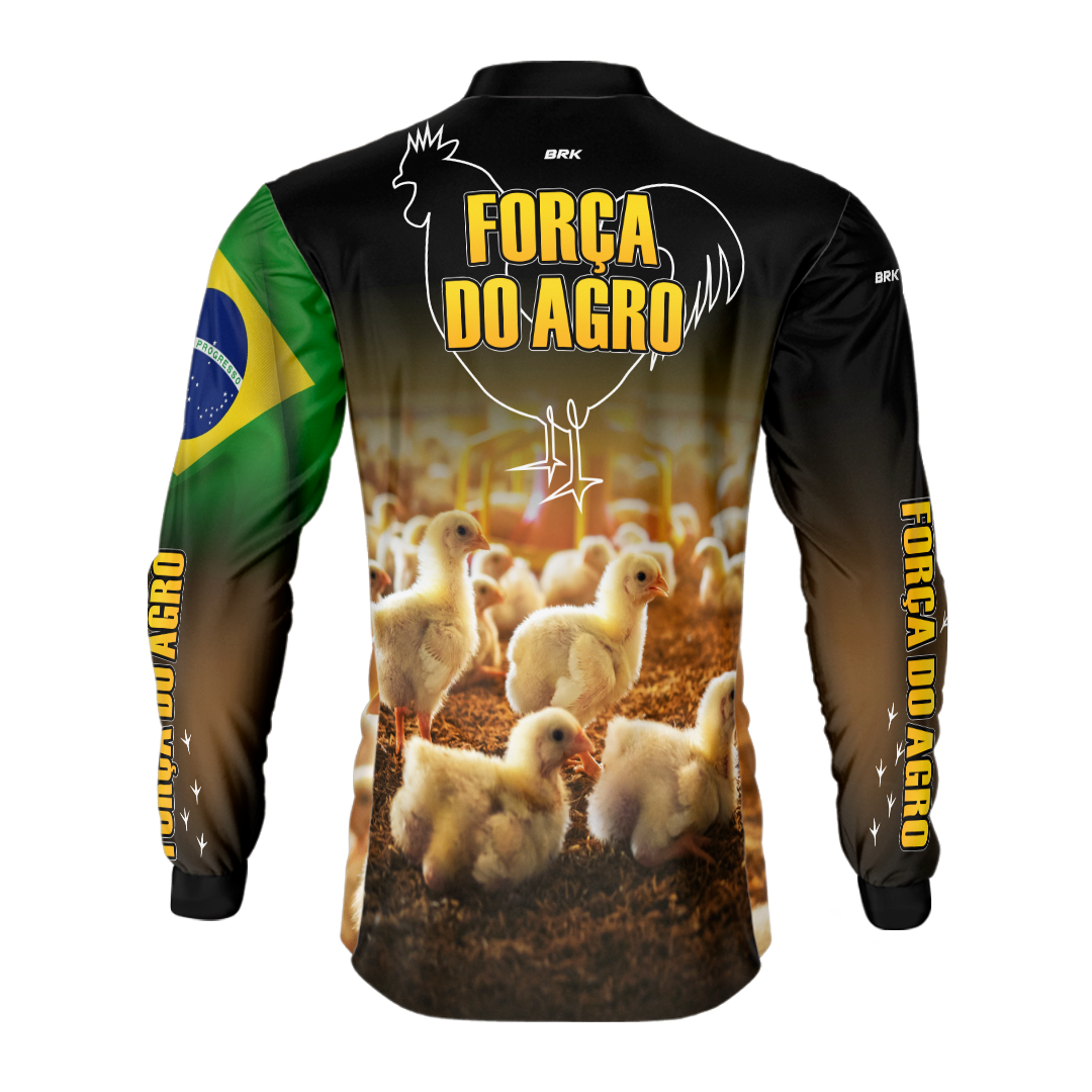 Camisa Agro Brk Força do Agro - Granja com Proteção Solar UV50+ - Brk Agro