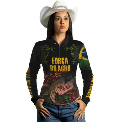 Camisa Feminina Agro Brk Cafeicultor com Proteção Solar UV50+ - Brk Agro