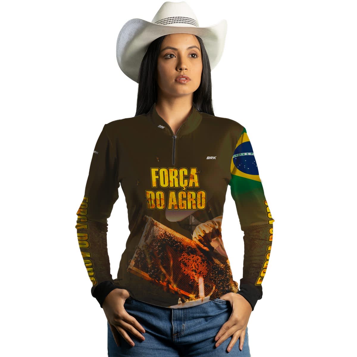 Camisa Feminina Agro Brk Apicultor com Proteção Solar UV50+ - Brk Agro