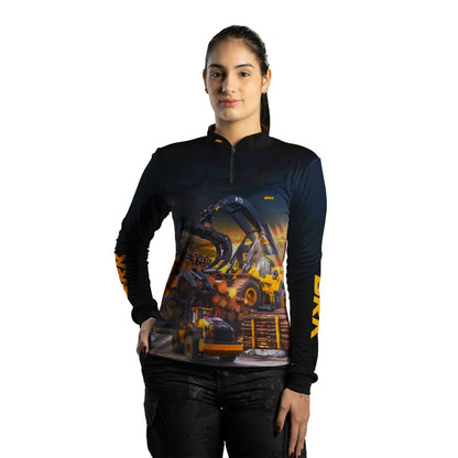Camisa Feminina Agro Brk Trator Florestal com UV50+
