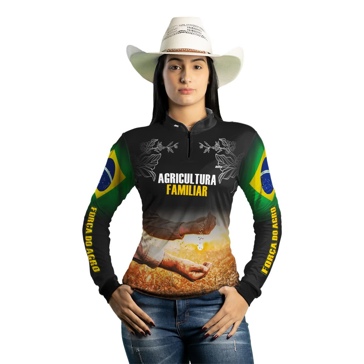 Camisa Agro Brk Agricultura Familiar no Campo com Proteção Solar UV50+ - Brk Agro