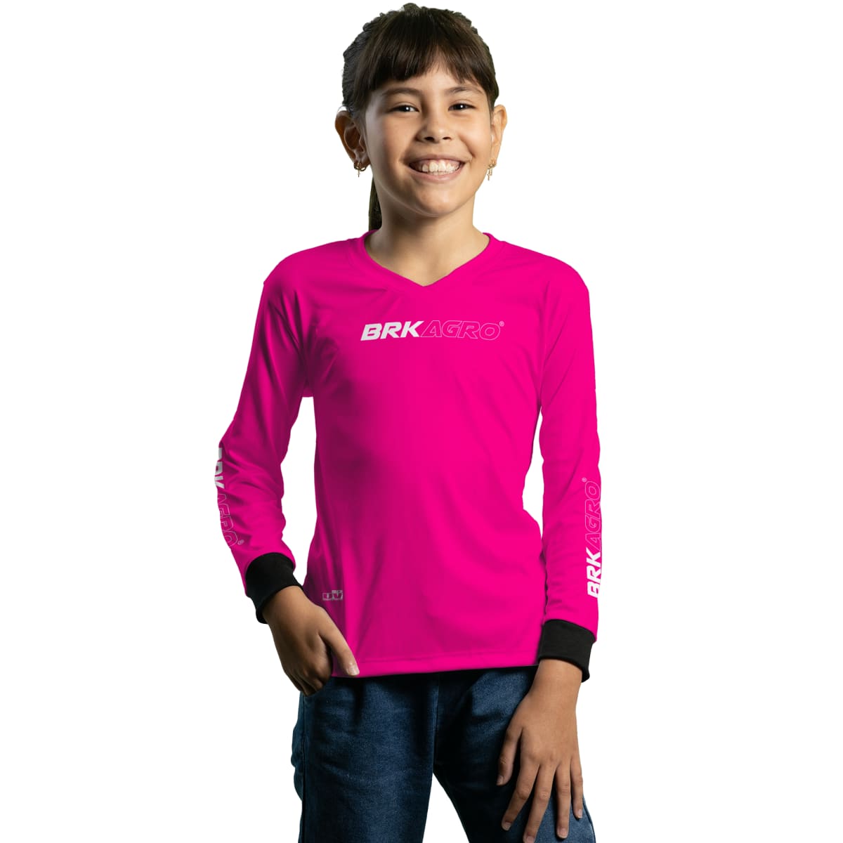 Camisa Infantil Agro Brk Rosa Clean com Proteção Solar UV50+ - Brk Agro