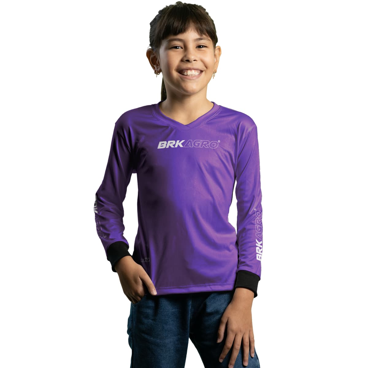 Camisa Feminina Agro Brk Roxa Clean com Proteção Solar UV50+ Envio Imediato - Brk Agro