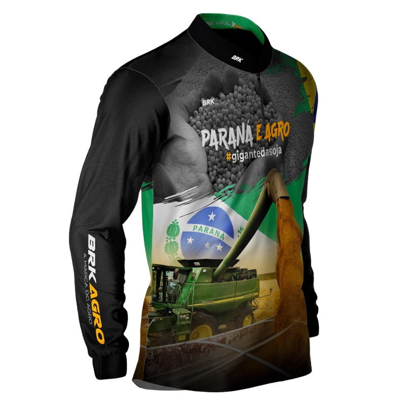 Camisa Agro Brk Paraná é Agro Soja com Proteção Solar UV50+ - Brk Agro