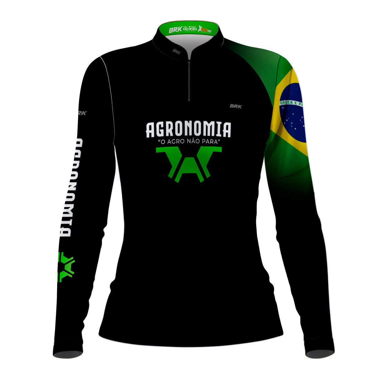 Camisa Feminina Brk Agronomia Preta com Proteção UV50+ - Brk Agro