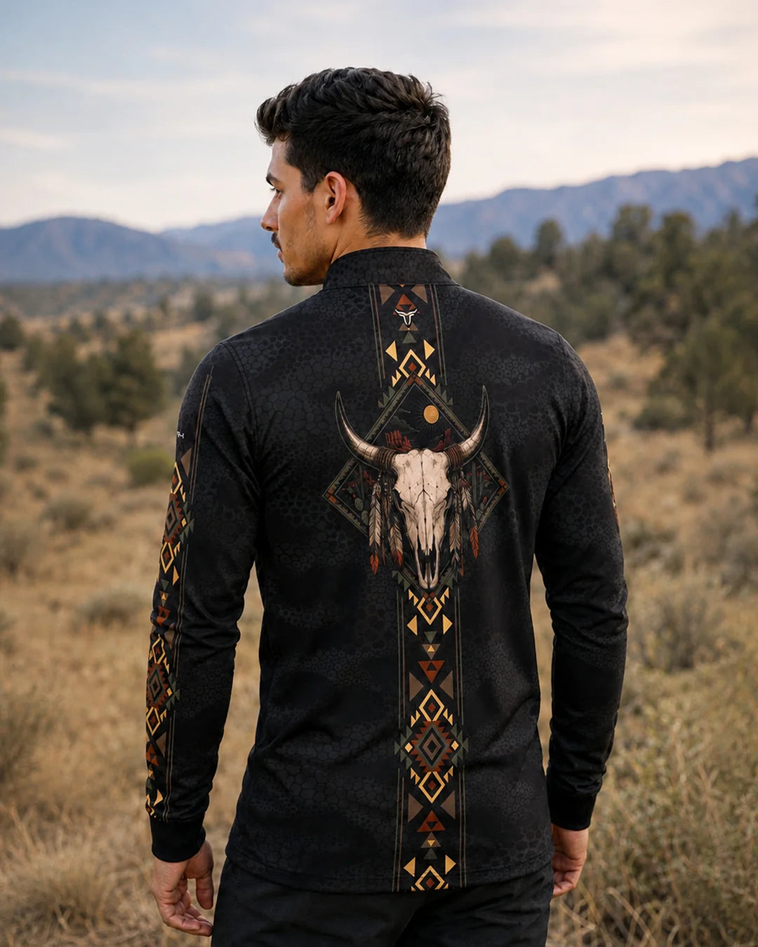 Camisa Apache Preta Longhorn com UV50