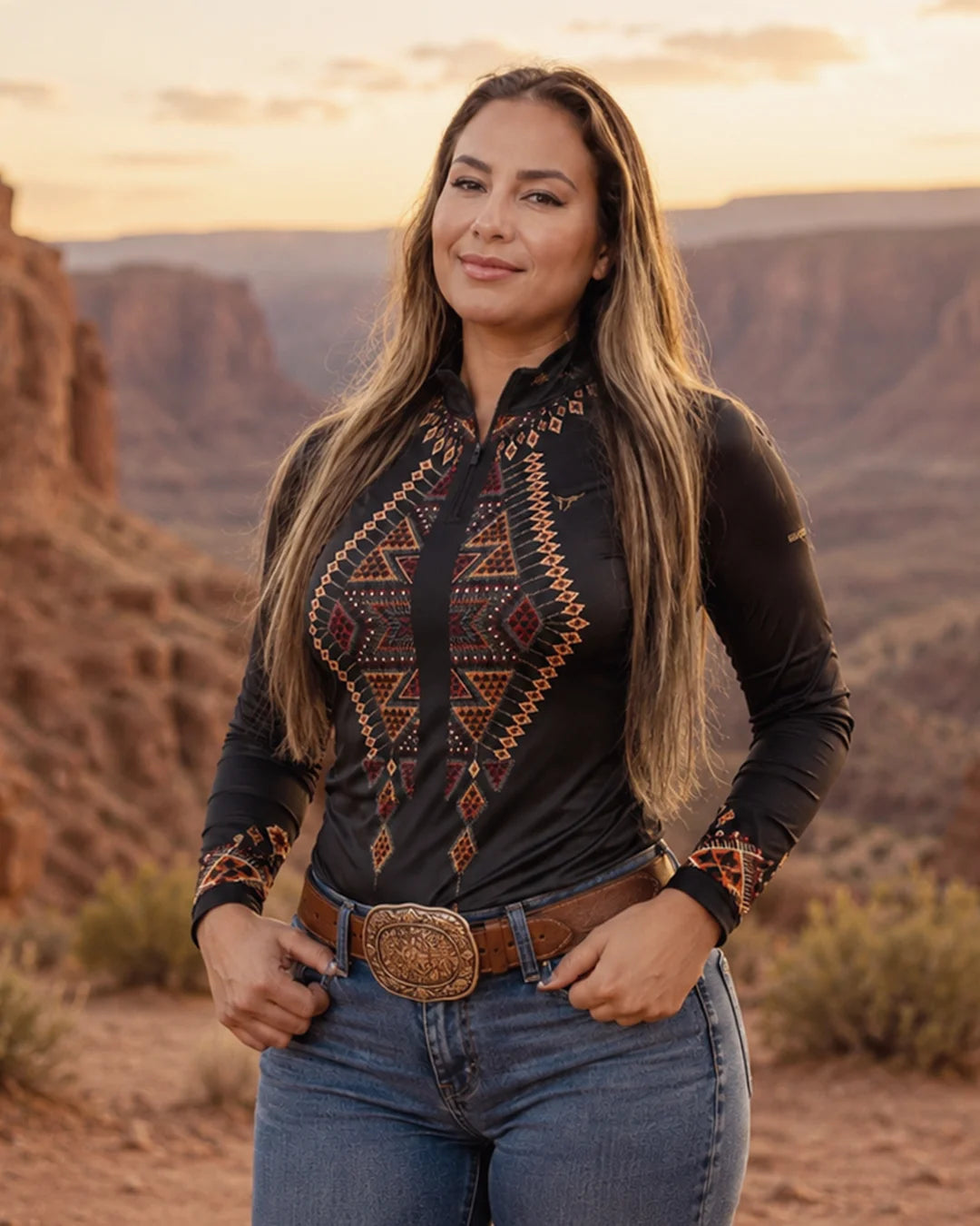 Camisa Brk Agro Feminina Apache Preto com UV50+