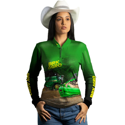 Camisa Agro Brk Colheitadeira X9 Verde com Proteção Solar UV50+ - Brk Agro