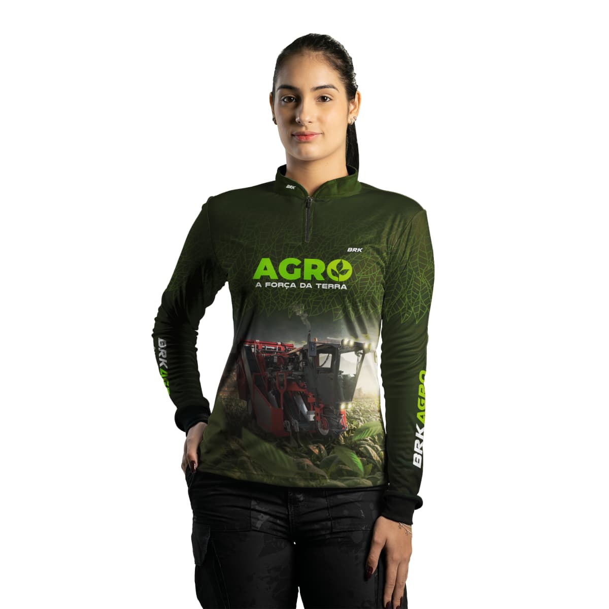 Camisa Agro Brk Plantação de Tabaco Força da Terra com Proteção Solar UV50+ - Brk Agro