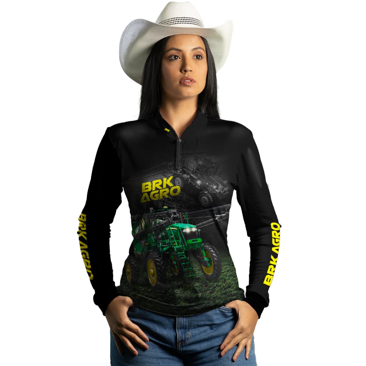 Camisa Agro Brk Trator Pulverizador M4000 Escura com Proteção Solar UV50+ - Brk Agro