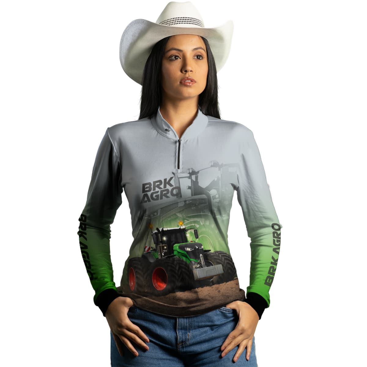 Camisa Agro Brk Trator Vario 1000 Clara com Proteção Solar UV50+ - Brk Agro