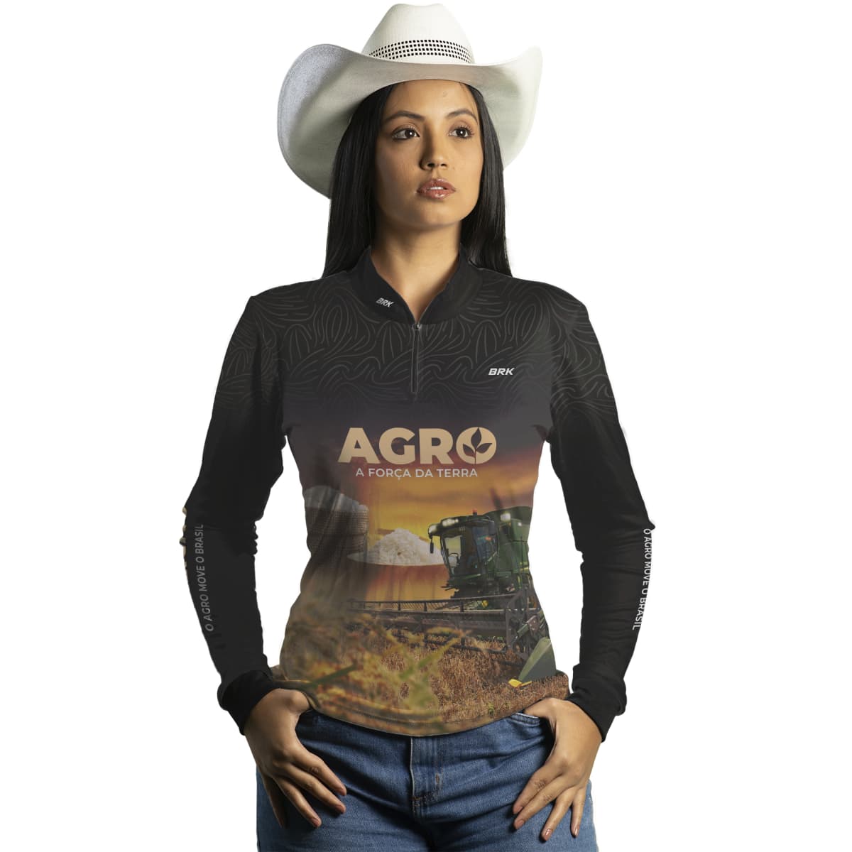 Camisa Agro Brk Plantação de Arroz com Proteção Solar UV50+ - Brk Agro